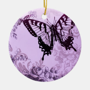 hipster girly boho chic butterfly ceramic ornament