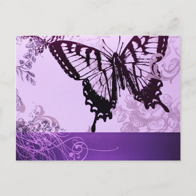 hipster girly boho chic butterfly postcard (Front)