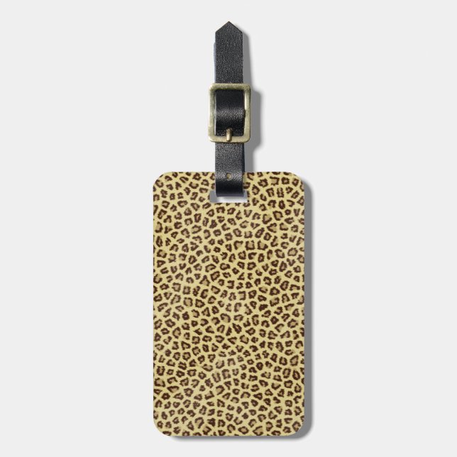 Hipster girly Cheetah Animal Print Pattern Luggage Tag (Front Vertical)