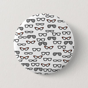 Hipster glasses 2 inch round button