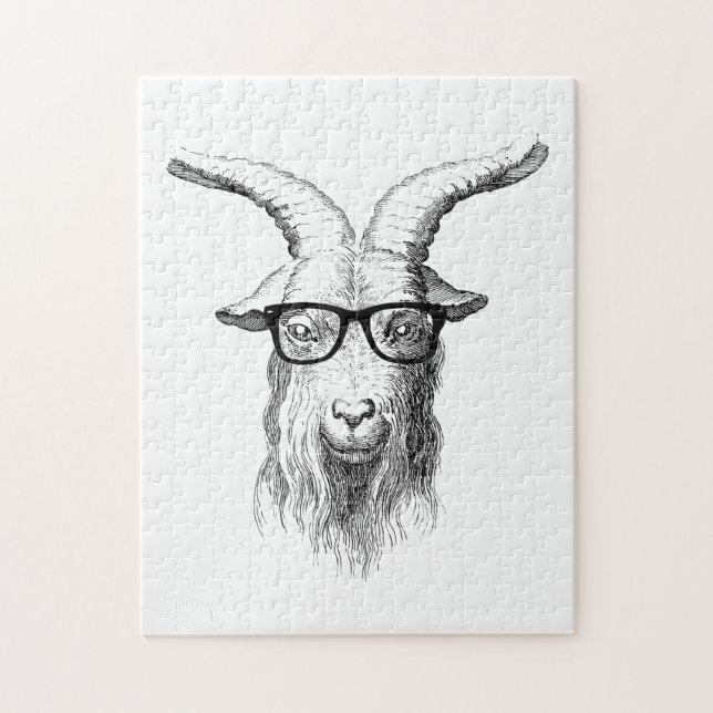 Hipster Goat Jigsaw Puzzle (Vertical)