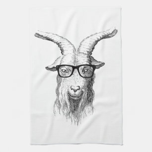 Hipster Goat Kitchen Towel
