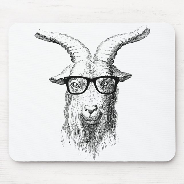 Hipster Goat Mouse Pad (Front)