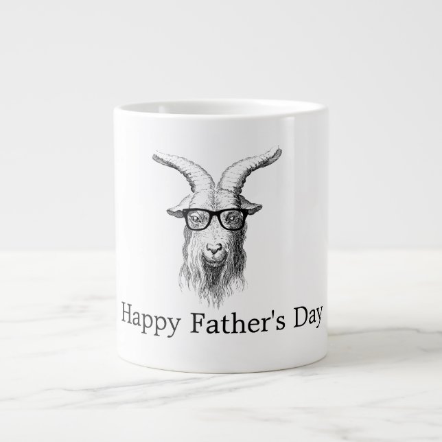 Hipster Goat With Glasses   Large Coffee Mug (Front)