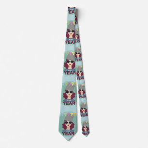 hipster happy new year tie