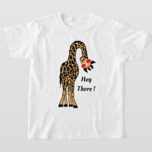 Hipster Hi Custom funny Giraffe T-shirt design