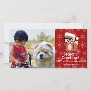 Hipster Holiday Fox Cute Animal Christmas Card