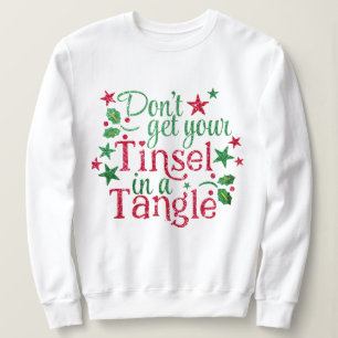 Hipster Holiday Tinsel in Tangle Santa Christmas Sweatshirt