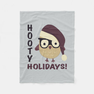 Hipster Hooty Holidays! Fleece Blanket