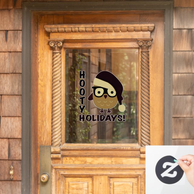 Hipster Hooty Holidays!  Window Cling (Home Door)