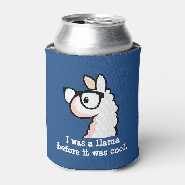 Hipster Llama Can Cooler (Can Front)