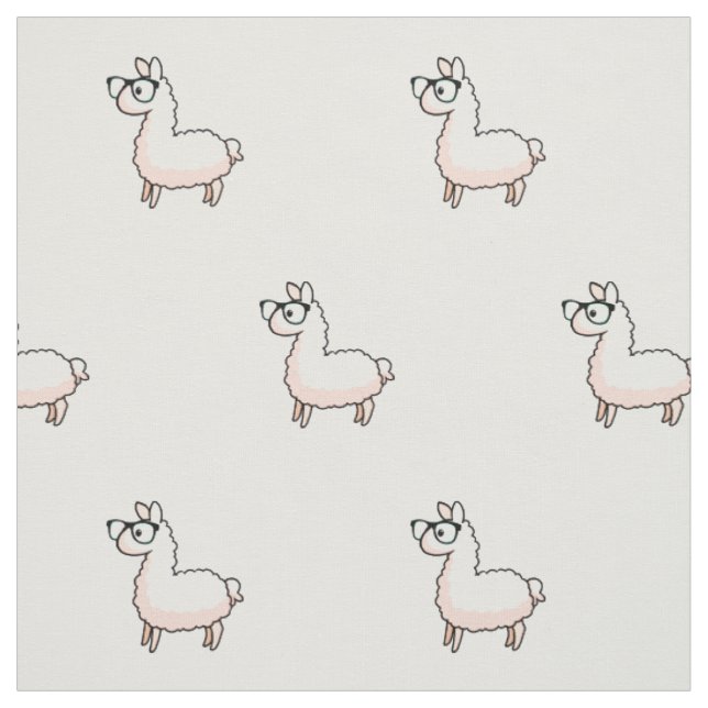 Hipster Llama Fabric (Swatch)
