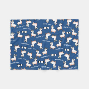 Hipster Llama Madness Fleece Blanket