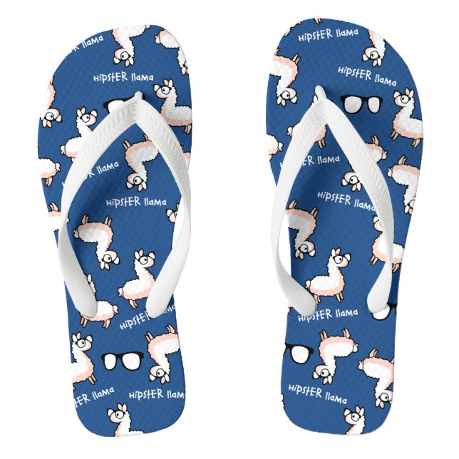 Hipster Llama Madness Flip Flops (Footbed)