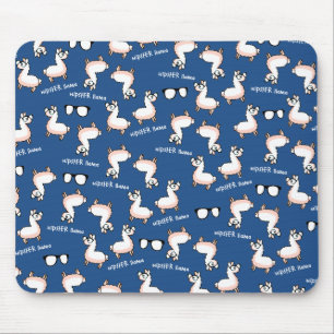 Hipster Llama Madness Mouse Pad
