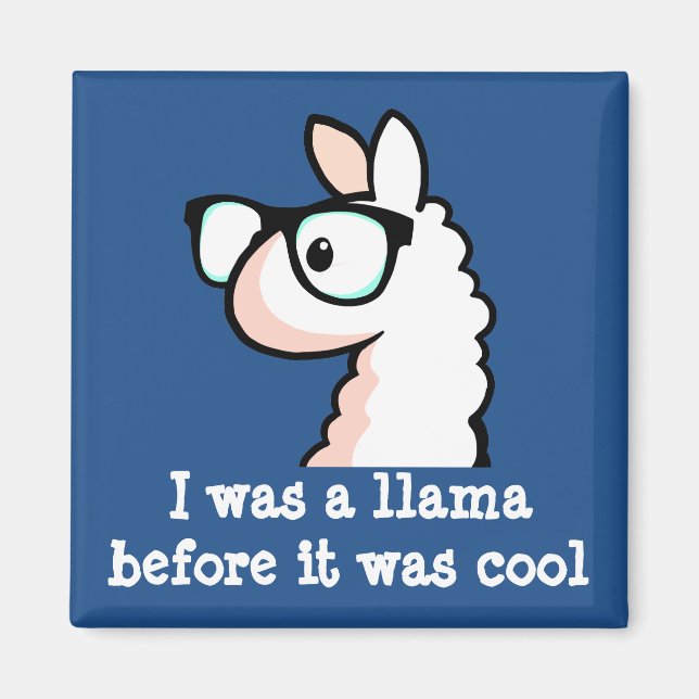 Hipster Llama Magnet (Front)