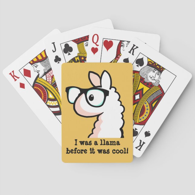 Hipster Llama Playing Cards (Back)