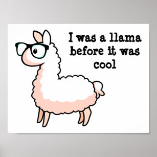 Hipster Llama Poster