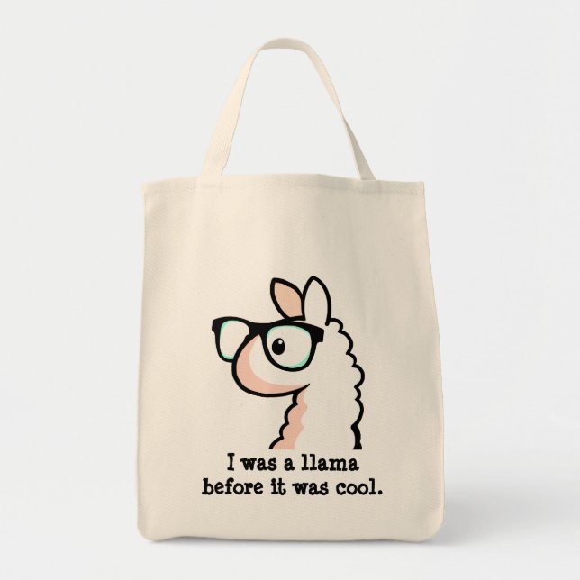 Hipster Llama Tote Bag (Front)