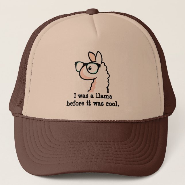 Hipster Llama Trucker Hat (Front)
