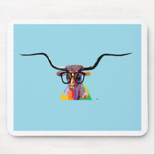 Hipster Longhorn Mouse Pad