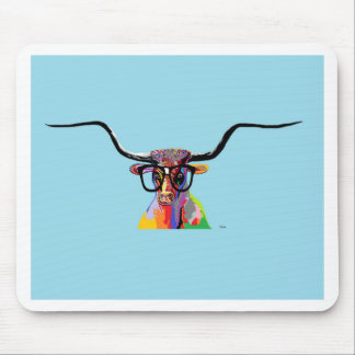 Hipster Longhorn Mouse Pad