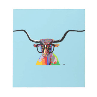 Hipster Longhorn Notepad