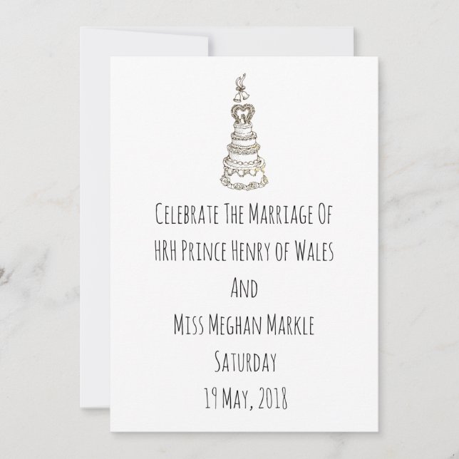 Hipster Mod Harry and Meghan Wedding Invitation (Front)
