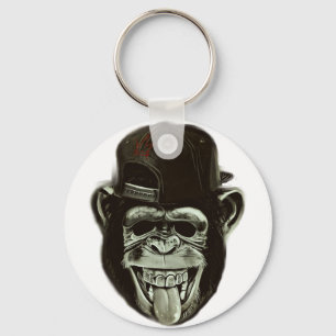 Hipster Monkey Keychain