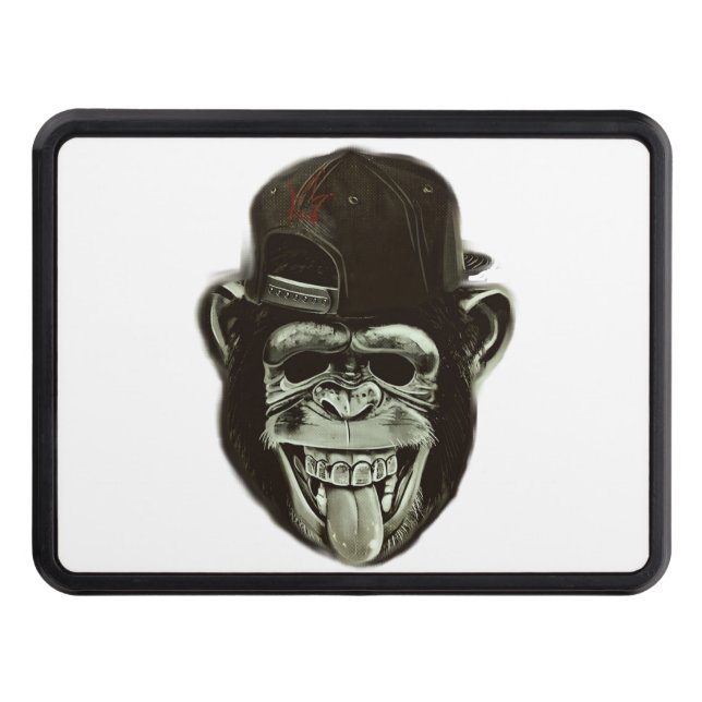 Hipster Monkey Trailer Hitch Cover (Front)