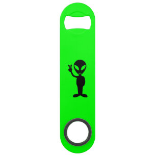 Hipster Moustache Alien Speed Bottle Opener