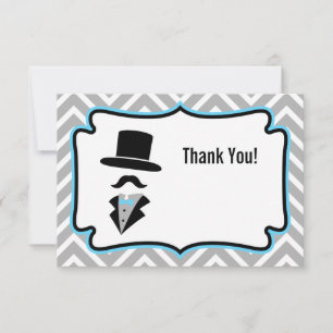 Hipster Moustache Little Man Thank You Note Card