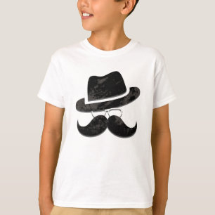 Hipster Mr. Moustache Hat Glasses Vintage Custom T-Shirt
