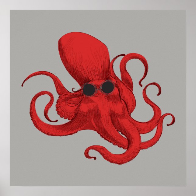 Hipster Octopus Poster (Front)