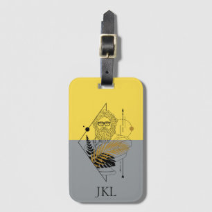 Hipster Olympic God Colorblock Monogram Luggage Tag