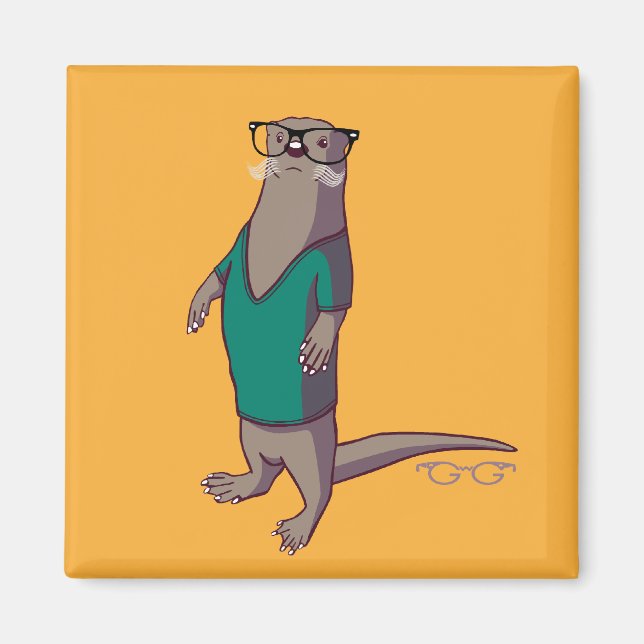 Hipster Otter Magnet (without text) (Front)