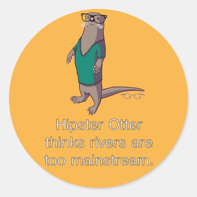 Hipster Otter Stickers (Front)