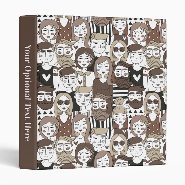 Hipster Pattern custom text binders (Front/Spine)