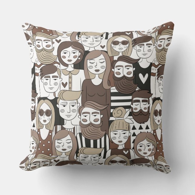 Hipster Pattern throw pillows (Front)