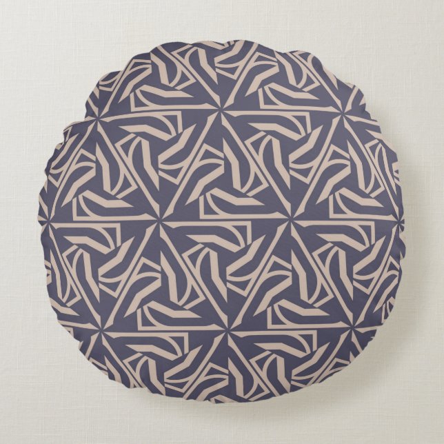 Hipster pattern with polygonal elements. Triangles Round Pillow (Front)
