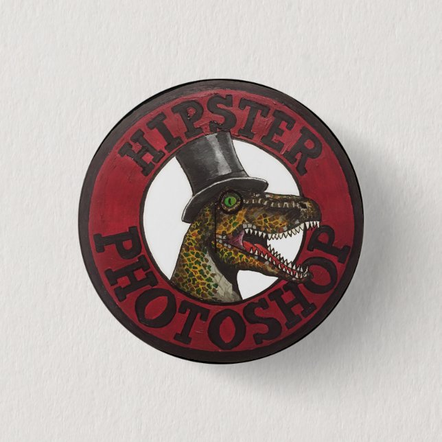 Hipster Photoshop Logo 1 Inch Round Button (Front)