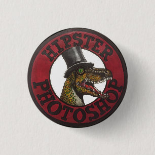 Hipster Photoshop Logo 1 Inch Round Button