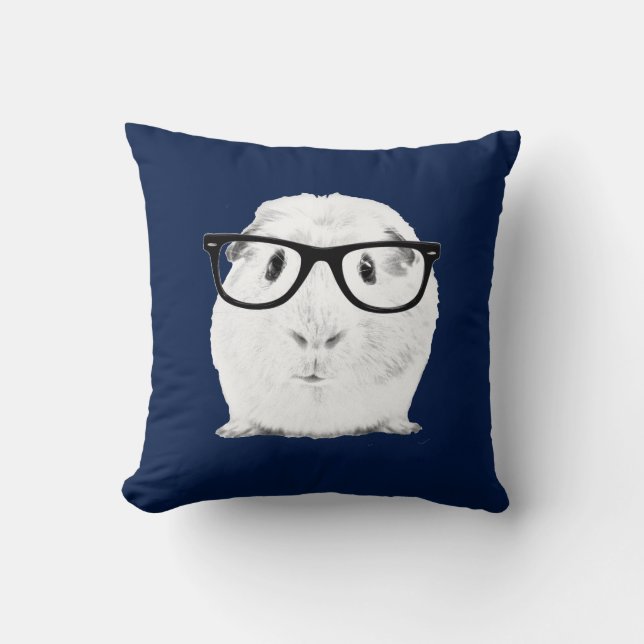 Hipster Pigster Throw Pillow (Front)