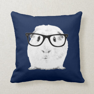 Hipster Pigster Throw Pillow