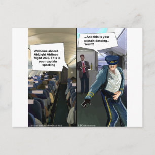 Hipster Pilot Funny Postcard