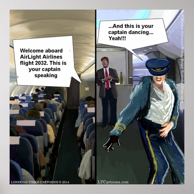 Hipster Pilot Funny Poster (Front)