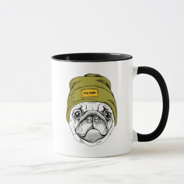 Hipster Pug | It's Cool Mug (Right)