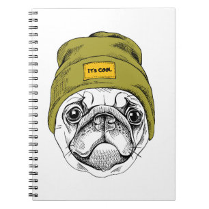Hipster Pug It's Cool Notebook
