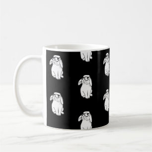 Hipster Rabbit Funny Bunny With Glasses Cute Anima Coffee Mug