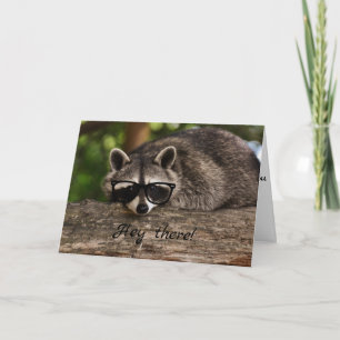 Hipster Raccoon Greeting Card Any Occasion